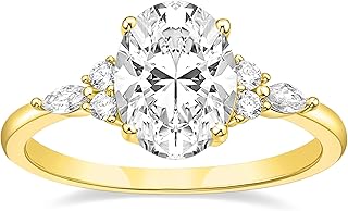 3CT Engagement Ring Oval Cut Cubic Zirconia Marquise Round CZ Eternity Wedding Band for Women Size 3-12