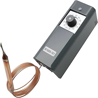 W1609-101 Refrigeration Thermostat Temperature Controller with Remote Bulb & 5 Ft Capillary – TH-1609 Model, Temperature Range: -30°F to 90°F (-34°C to 32°C)