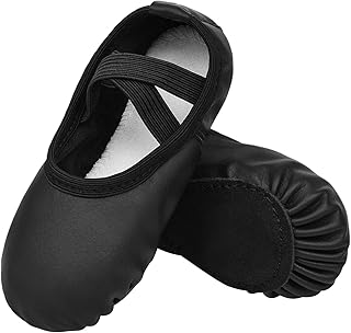 Ballet Shoes for Girls Boys Close-Fit PU Professional Dance Slippers for Toddler/Little Kid/Big Kid