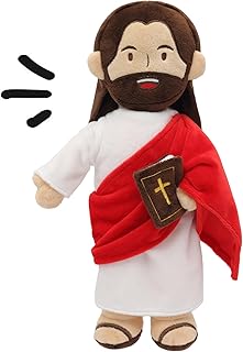 Yelakey Jesus Plush - 13.4“ Talking Jesus Plush Toy with 20 Bible Verses and 3 Bible Songs, Religious Stuffed Doll for Kids, Christian Easter Gift for Church and Sunday School