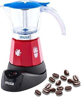 IMUSA Puerto Rico Boricua Flag Espresso Maker 6 Cup or 3 Cup | Limited Edition Moka Pot Coffee Maker | Cast Aluminum & Tritan Stovetop Espresso Machine | Traditional Puerto Rican Boricua Coffee Pot