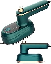 Professional Travel Iron for Clothes, Mini Ironing Machine Handheld Can Be Rotated 180 Degrees, Household Fast Heating Wired Small Electric Iron, Portable Heat Press Clothing Iron Machine (Green)