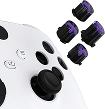 eXtremeRate ABXY Buttons for Xbox Series X & S Controller, Three-Tone Black & Clear with Purple Classic Symbols Action Keys Replacement Buttons for Xbox One S/X, Elite Series 2 & 1 Wireless Controller