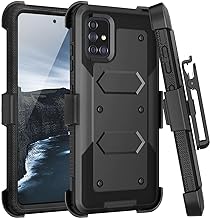 Phone Case Compatible with Samsung Galaxy A71 5G (Not Fit Galaxy A71 4G (SM-A715F/DS)/Verizon A71 5G UW), Belt Clip Holster Hybrid Kickstand Heavy Duty Cover (Black)