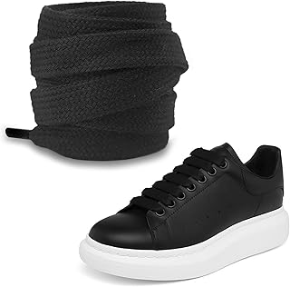 Cotton Shoe Laces for Alexander Mcqueen Sneakers,1/2''(1.2cm) Flat Thick Jumbo Fat Wide Shoelaces Replacement Laces