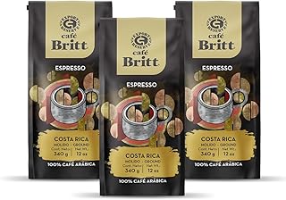 Café Britt® - Costa Rican Espresso Coffee (12 oz.) (3-Pack) - Ground, Arabica Coffee, Kosher, Gluten Free, 100% Gourmet & Dark Roast