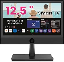 othoig 12.5 Inch Small Smart TV with Built-in Apps, Full HD 1080P Mini Flat Screen TV, WiFi & Bluetooth, ATSC Digital Tuner, USB/HDMI/AV Inputs,12V Car Charger Small TV for Kitchen,Bedroom,RV,Office