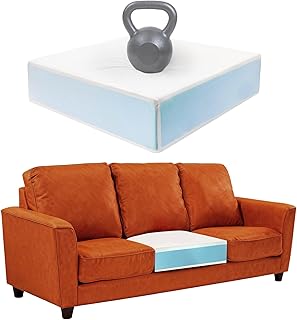 Firm Couch Cushion Replacement 24 * 24 * 6 Inch High Density Foam Replacement Sofa Cushions Wrapped with Polyester Batting Couch Cushion Inserts with Removable Cover