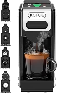 4-in-1 Espresso Capsule Coffee Machine, Single Serve Coffee Maker for K*cup/Nes/DG/Ground Coffee, 19Bar, 1L,ST-550(silver)