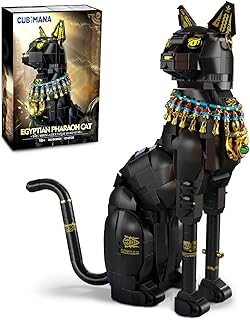 Egyptian Pharaoh Cat Building Set - Animal Black Cat Building Blocks Toy for Adults DIY Crafts Project Egyptian Cat Model for Home Office Decor, Easter Gift for Adults Women 10+ (1274PCS)