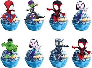 24PCS Cartoon Cake Toppers Cupcake Toppers Cake Decorations Birthday Party Supplies Decorations (Style 3)