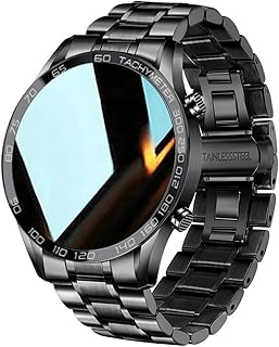 Men Smart Watch for Android iOS, Bluetooth Calls Voice Chat with Heart Rate/Sleep Monitor Fitness Tracker, 1.3" Full Touch Screen IP67 Waterproof Stainless Steel Activity Tracker for Men