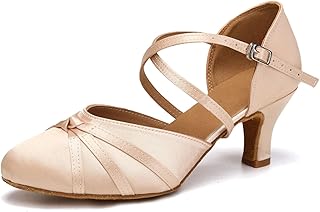 Women's Latin Ballroom Dance Shoes Closed Toe Salsa Waltz Tango Performance Dancing Practice Shoes