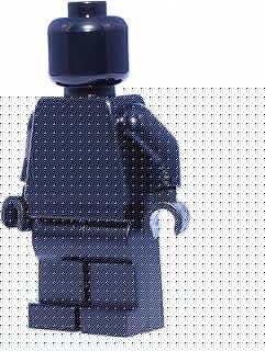 Minifigure Plain All Black Monochrome Head Torso Arms Hands Legs Body
