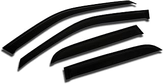 Outside Mount Car Window Rain Guards Compatible with Suzuki XL-7 2001-2006 | Tape-On | Rain Shields Window Visor Window Deflectors | Dark Smoke, 4 Pcs Set, WV2M-404