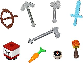 Minecraft Minifigure Accessory and Weapon Pack (for Steve Alex),16 pcs