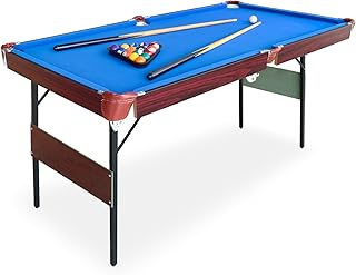 Seydrey 54" Folding Pool Table, Portable Space-Saving Billiard Game Table for Game Room & Office