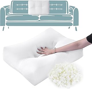 HOMBYS Shredded Foam Sofa Back Cushions, Supportive Back Cushion Replacement for Couch, Stuffing Filling Lumbar Support Pillow for Couch, Bed, Floor, (27.5"x18"x5")