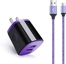 Charger Plug Micro USB Cable Compatible for Samsung Galaxy S7 S6 J7 J7V J3 J3V J8 J5 A6 A10 Note 5 4,LG K50 K40 K30 K20 V10,Moto E6 E5 G4 G5,Tablet,Wall Charging Block Fast Charging Android Phone Cord