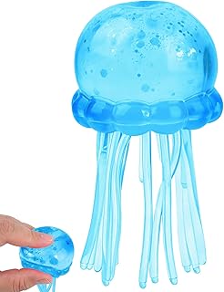 Jellyfish Squeeze Toys,Jellyfish Squishy,Jelly Fish Squeeze Stress Ball,Ultra Squishy and Moldable Slow Rise,Sensory Toy with a Super Solid Squish for Adult (Blue)