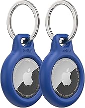 Apple AirTag Secure Holder with Key Ring, Durable Scratch Resistant Case With Open Face & Raised Edges, 2 count (Pack of 1)