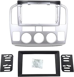 Double Din Dash Radio Trim Kit for Suzuki Grand Vitara XL-7 2001-2006 Installation Bezel 9 Inches (Silver)