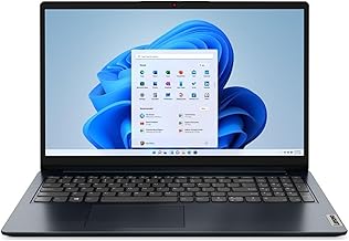 IdeaPad 1 15.6" FHD Touchscreen (1920 x 108) Laptop, Intel Core i5-1235U, 8 GB RAM, 512 GB SSD, Windows 11 in S Mode, Wi-Fi, Abyss Blue, 82QD00HMUS