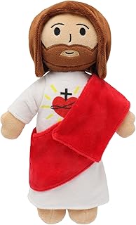 Yelakey 13" Jesus Plush Toy Heart of Jesus Plushie Savior Stuffed Doll for Church Sunday School Religious Easter Gift for Children Kids