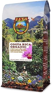 Low Acid Organic Coffee – Whole Bean, Mold-Free & Stomach Friendly by Java Planet, Costa Rican Single Origin Coffee, Dark Roast, Smooth Full Flavored, 1LB Bag