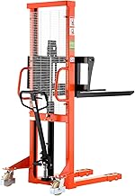 Tory Carrier Material Lift, Manual Pallet Stacker 2200 lbs Capacity, 63” Lifting Height Hydraulic Truck with Adjustable Forks Suitable for Open Bottom Pallets