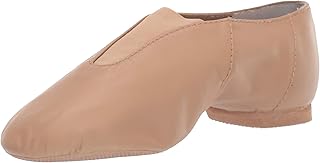 Dance Jazz Women Shoes Super Jazz Leather with Strong Elastic Slip On, High Durability, Neoprene stretch satin, Rubber Split Sole Leather, Dancing Shoe