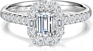 Boundless Devotion 0.8-1.8 Ct. Tw. Lab Grown Diamond Halo Engagement Ring in Sterling Silver 0.3-1 Carat Main Stone Promise Anniversary Wedding Ring for Women Her(D-E Color, VS Clarity)