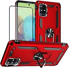 Samsung A71 5G Case, A71 5G Phone Case with Screen Protector, Military Grade Protective Cases with Ring for Samsung Galaxy A71 5G (Red)