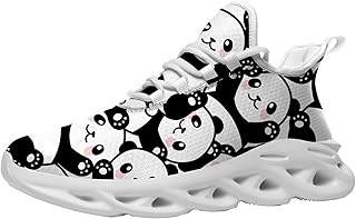 Panda Shoes for Women Men Lace-up Running Walking Tennis Shoes Fashion Sneakers