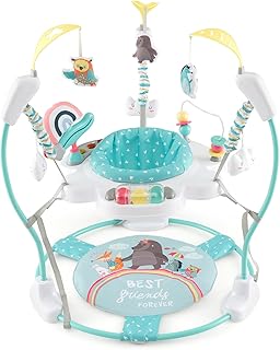 BABY JOY Baby Jumpers and Bouncers, Infant Activity Center with Music Lights Sounds, 360° Rotating Seat and 3 Adjustable Heights, Baby Play and Learning Center for 6-12 Months