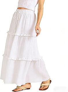 Maxi Skirt for Women Renaissance Flowy Skirt Boho A-Line High Waisted Long Skirts