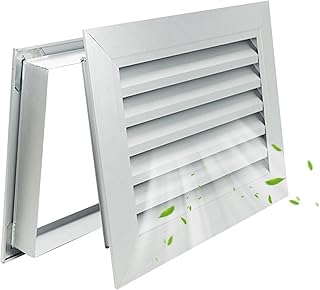 20x12 Inch Door Vents for Interior Doors Two Sided, Metal Louvered Door Vent Cover Aluminum Door Air Vent Grille Louvered Doors Vents for Bathroom Garage Cabinet Cabinet Wardrobe Door, Silver