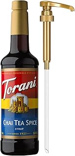 Torani Coffee Syrup, Chai Tea Spice Flavored Syrup for Drinks, Pump Included, 25.4 Fl Oz
