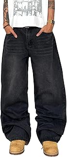 Mens Wide Leg Jeans Super Baggy Pants Y2k Loose Fit Denim Jeans Skater Trousers Streetwear