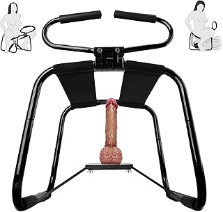 Sex Chair BDSM Sex Furniture for Sex Position Aid, Upgrade Adjustable Handral Sex Bench Heavy-DutySex Position Enhancer Chair with Realist Silicone Dildo, Easy Assembly SM Sex Toy (Black)