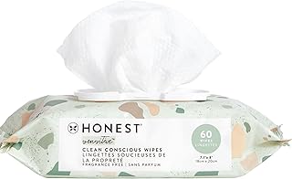The Honest Company Hypoallergenic Multi-Use Baby Wipes for Sensitive Skin, Geo Mood, 60 Count