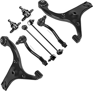 SCITOO 8pcs Front Suspension Kit Lower Control Arm Ball Joint Sway Bar Link Outer Tie Rod End Fit 2006-2011 for Hyundai for Accent K640403 K640404