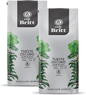 Café Britt® - Costa Rican Dark Roast (2 Lbs Each) (2-Pack) (4 Lbs Total) - Whole Bean, Arabica Coffee, Kosher, Gluten Free, 100% Gourmet & Dark Roast