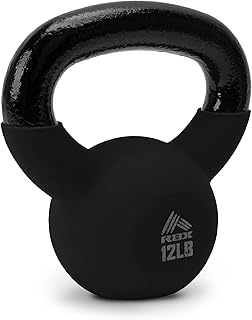 RBX Neoprene Kettlebell, Wide Handle, Iron Core, Flat Bottom, Great for All Fitness Levels