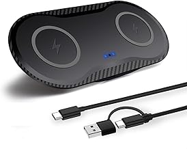 40W Wireless Charging Pad, Dual 20W Fast Wireless Charging Mat for Samsung Galaxy S25,S24,S23/Note 20/10/Buds,15W Wireless Charger Station for iPhone 17 16 15 14 13 8/SE/X/XS (Black)