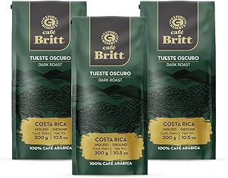 Café Britt® - Costa Rican Dark Roast Coffee (10.5 oz.) (3-Pack) - Ground, Arabica Coffee, Kosher, Gluten Free, 100% Gourmet & Dark Roast