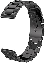 Compatible with Samsung Gear S3 Frontier Bands/Galaxy Watch 3 45mm/Galaxy Watch 46mm(2019),22mm Solid Stainless Steel Metal Business Bracelet Strap Black(Not for galaxy watch 4 classic 46mm)