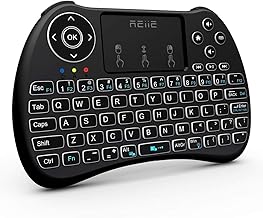 (Backlit Version)REIIE H9+ Mini Keyboard,2.4GHz Wireless Mini Handheld Smart TV Remote Keyboard with Touchpad for PC,Raspberry Pi 2, Pad, Smart TV, Android TV Box, Windows 7 8 10(Not Suport Bluetooth)