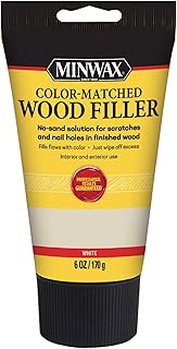 Minwax Color-Matched Wood Filler, White, 6 oz