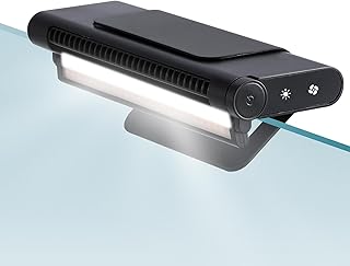 BAOSHISHAN Aquarium Chiller Fan, Powerful Aquarium Cooling Fan with Adjustable Wind Speed, Fish Tank Fan with 3 Dimmable Light for Axolotl Tank Home Office